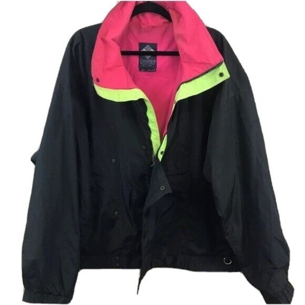 Vintage Columbia Size Xl Radial Sleeve Zip Up Jacket Kangaroo Pocket Retro Y2k